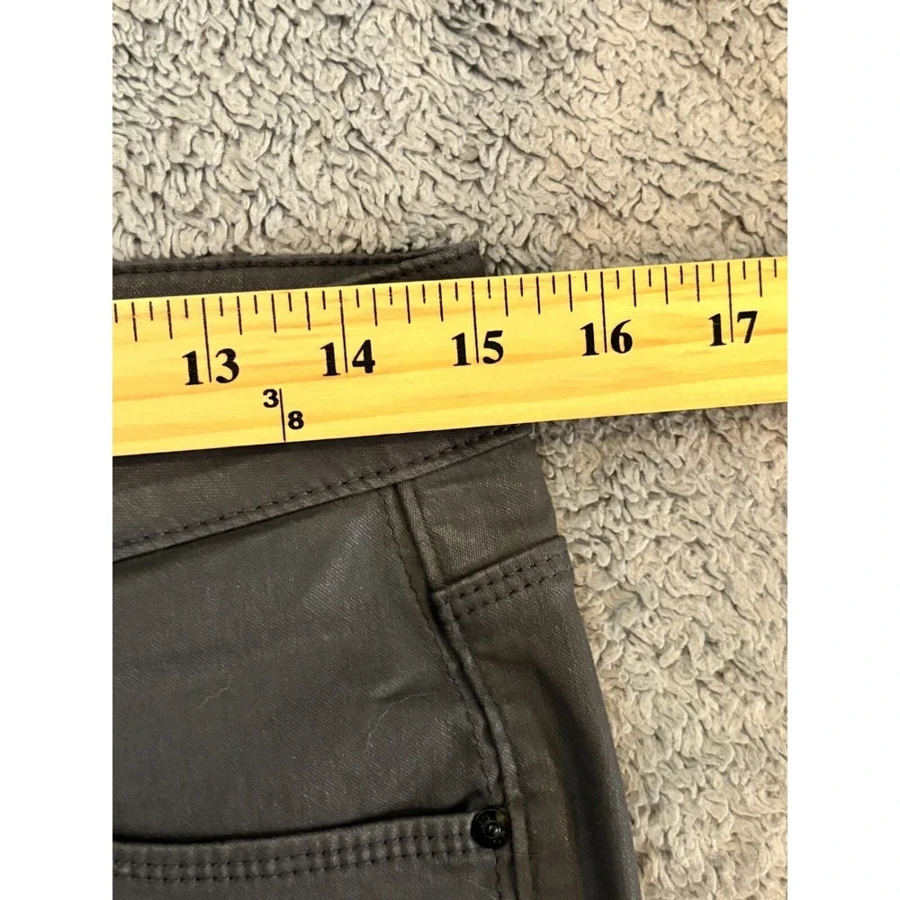 Massimo Dutti Faux Leather Pants Womens 8 Gray Ankle Skinny Casual Stretch